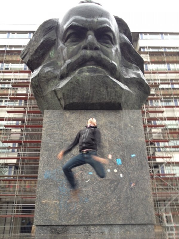 Benjamin Alves with Karl-Marx-Monument