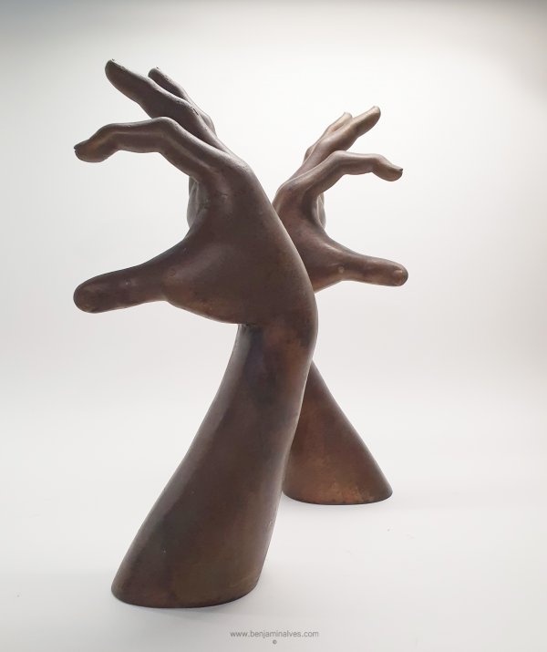 bronze sculpture hands