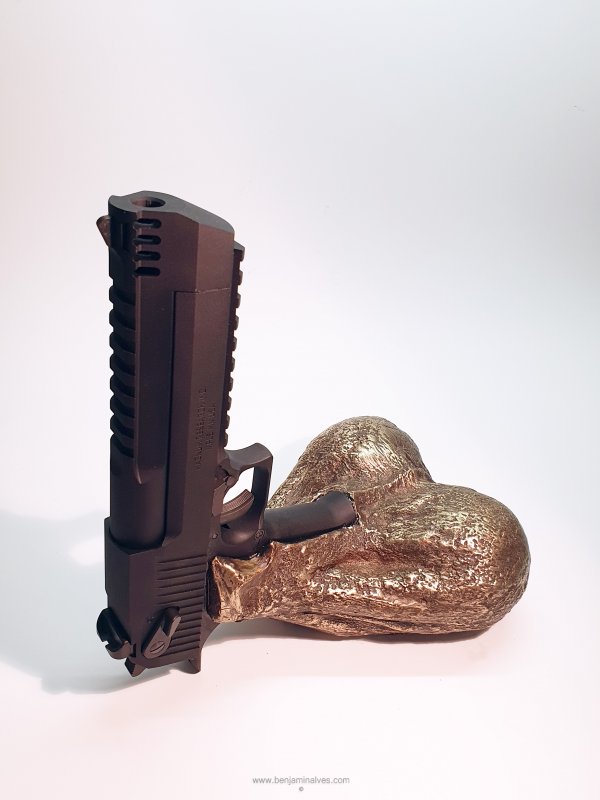 untitled bronze sculpture penis gun with balls